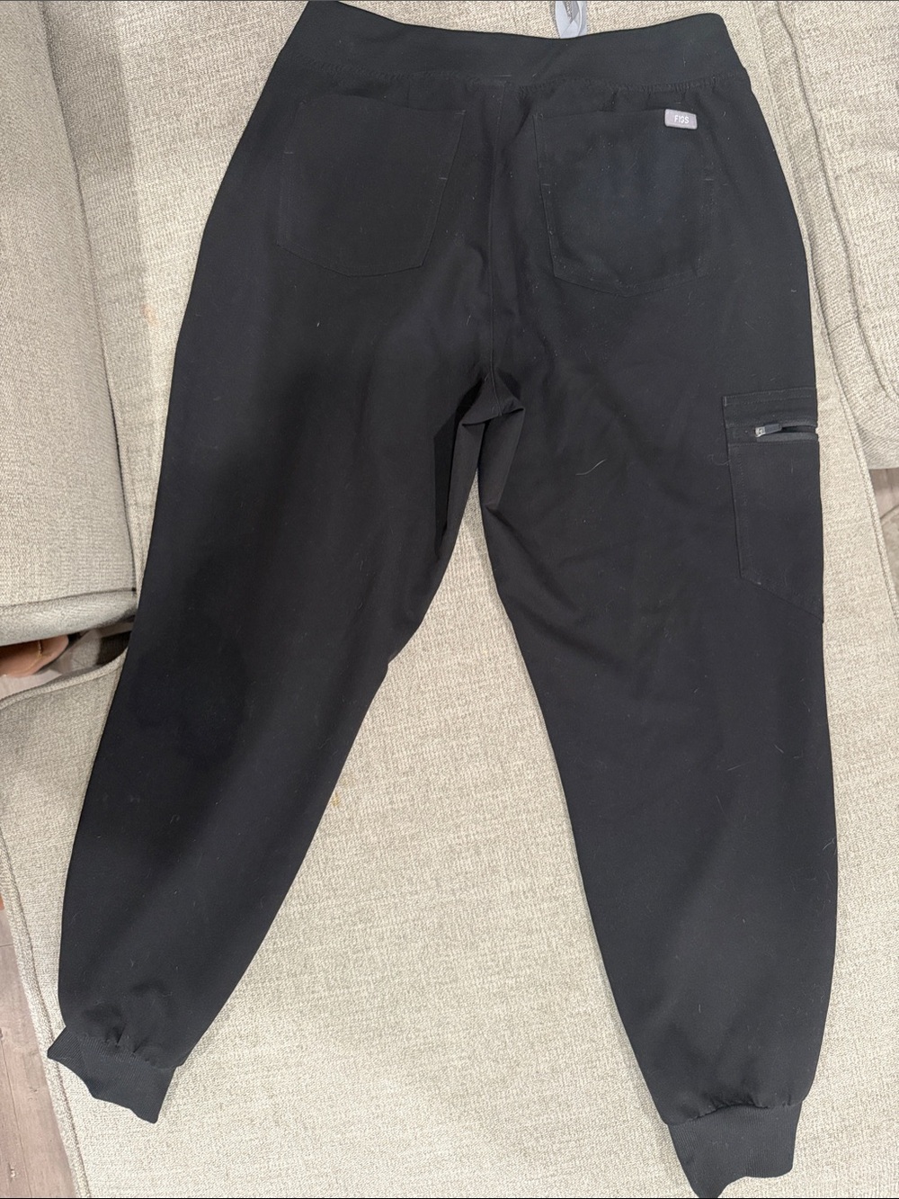 Figs Black Track Joggers with Gray Drawstrings - Picture 2 of 2